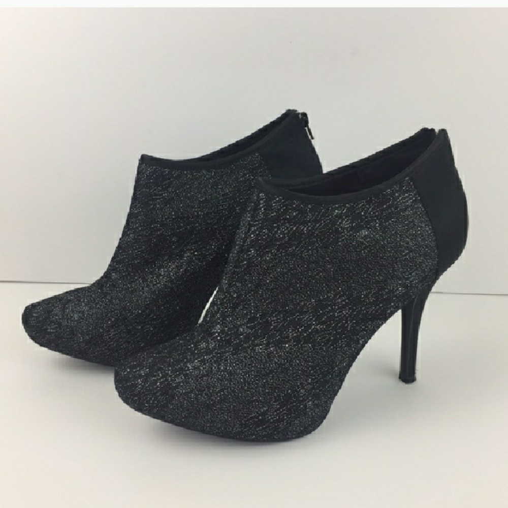 Metallic Black Booties